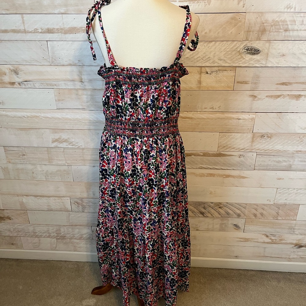 J. Crew size L Smocked dress in watermark floral print - Picture 5 of 10